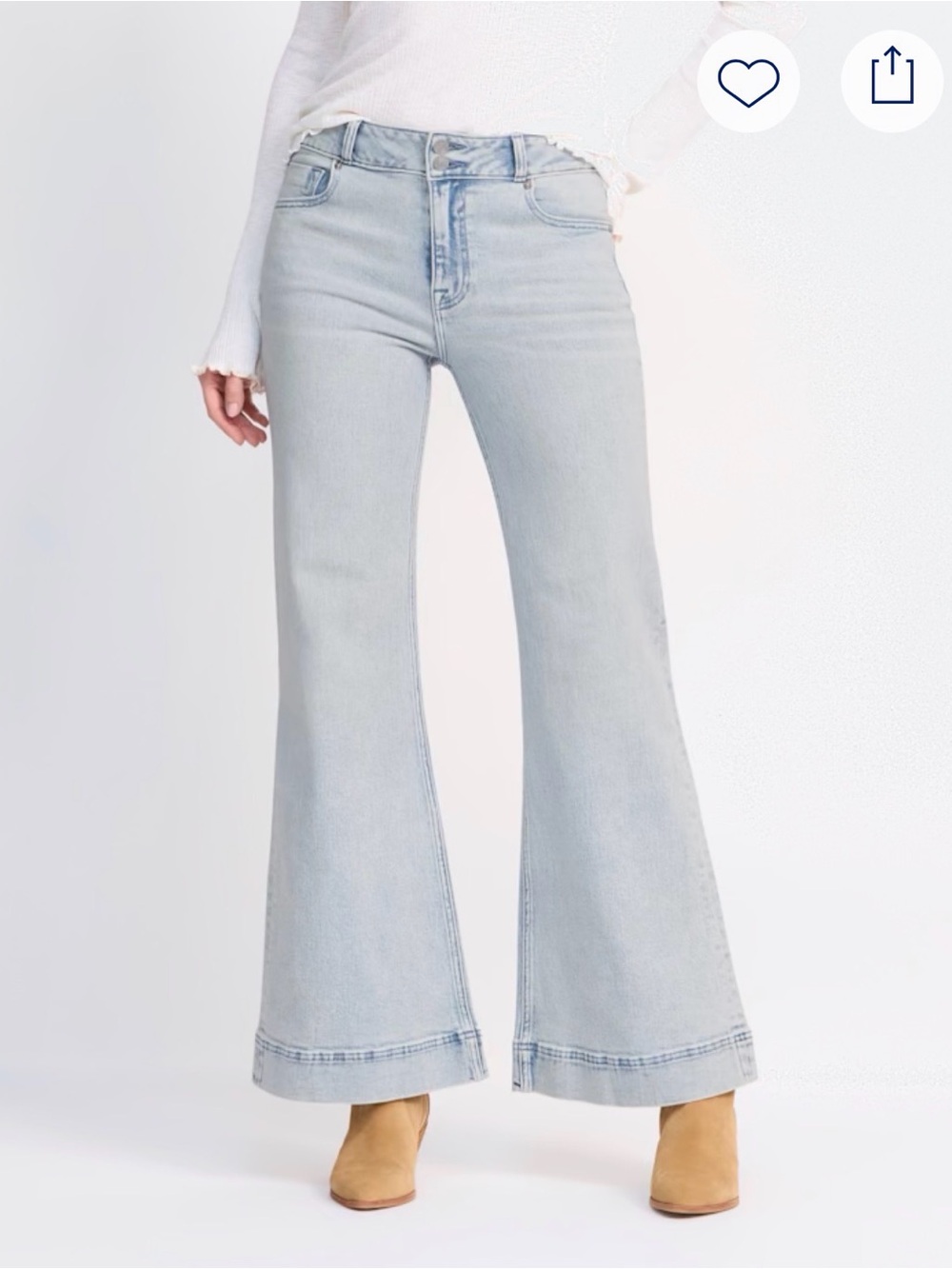 Vigoss nancy double button Blue High-Rise flare Jeans 31